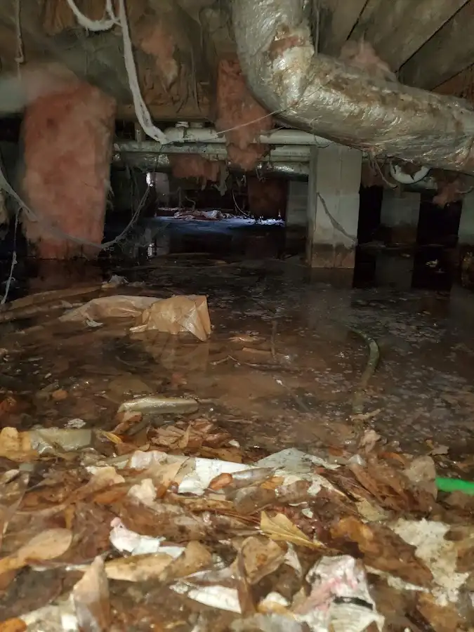 Crawl space flood assessment for Commercial Water Damage Restoration in Westport